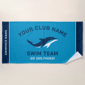 Persoonlijke zwemnaam van het Blue Navy Swim Team Strandlaken (Voorkant)