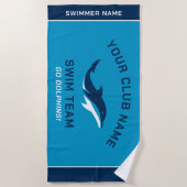 Persoonlijke zwemnaam van het Blue Navy Swim Team Strandlaken (Voorkant)