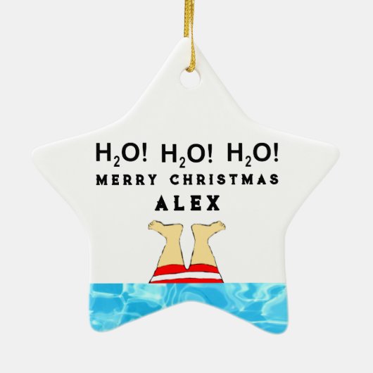 Persoonlijke zwemserver keramisch ornament (Achterkant)