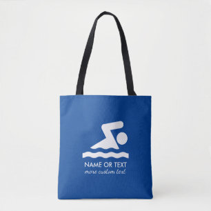 Persoonlijke zwemzwemmer en teamnaam tote bag