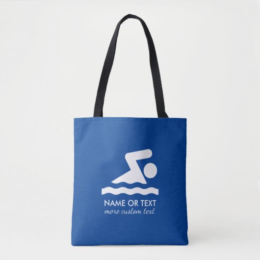 Persoonlijke zwemzwemmer en teamnaam tote bag (Voorkant)