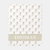 PersoonlijkeFrenchie (Rehkleurige Crème) Fleece Deken (Voorkant)