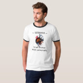 Persoonlijkheid kleine Chicken Huge T-shirt (Voorkant volledig)