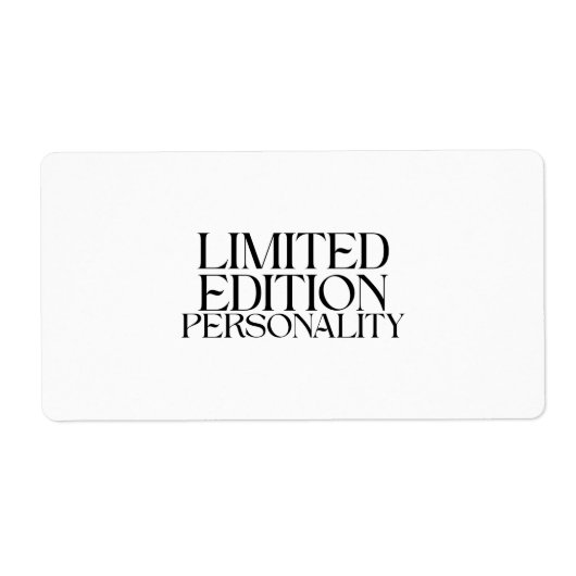 Persoonlijkheid Limited Edition Zakelijk Verzenden Etiket (Voorkant)