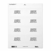 Persoonlijkheid Limited Edition Zakelijk Verzenden Etiket (Full Sheet)