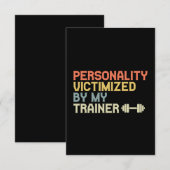 Persoonlijkheid slachtoffer van mijn trainer grapp bedankkaart (Voorkant / Achterkant)
