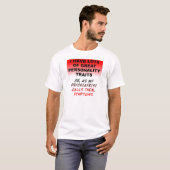 Persoonlijkheid Symptomen Grappige T-Shirt (Voorkant volledig)