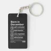 Persoonlijkheid van mensen geboren in december sleutelhanger (achterkant)