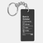 Persoonlijkheid van mensen geboren in oktober sleutelhanger (Voorkant Links)