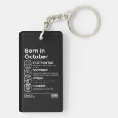 Persoonlijkheid van mensen geboren in oktober sleutelhanger (achterkant)