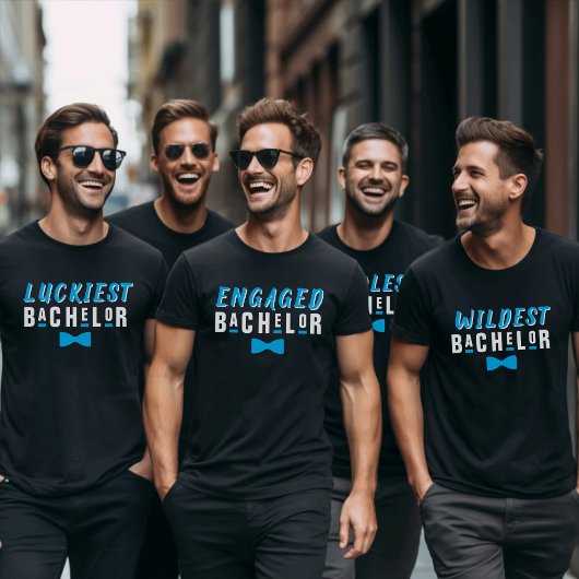 Persoonlijkheidstype Blue Bowtie vrijgezellenfeest T-shirt