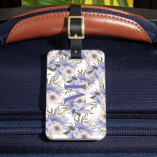 PersoonlijkRomantic Violet Sage Botanische Floral Bagagelabel (Voorkant Insitu 2)