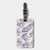 PersoonlijkRomantic Violet Sage Botanische Floral Bagagelabel (Voorkant verticaal)