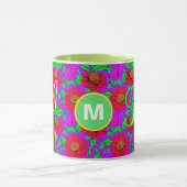 Persoonsbeker | Elegante rozen monogram beginlette Mok (Midden)