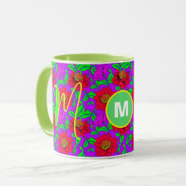 Persoonsbeker | Elegante rozen monogram beginlette Mok