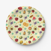 Persoonsbenaming tropische groenten en fruit papieren bordje (Voorkant)