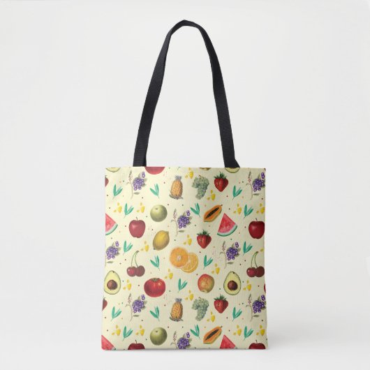 Persoonsbenaming tropische groenten en fruit tote bag (Voorkant)