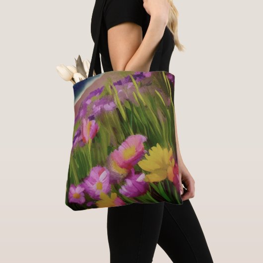 Persoonsbloemen in de Waterverf van Dusk - Floral  Tote Bag (Dichtbij)