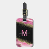 Persoonsgebonden Roze Geode Agiet Bagagelabel (Voorkant verticaal)