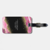 Persoonsgebonden Roze Geode Agiet Bagagelabel (Achterkant horizontaal)