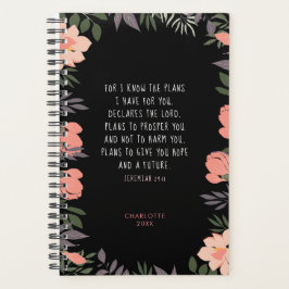 Persoonsgebonden scripts voor peach & Black Floral Planner