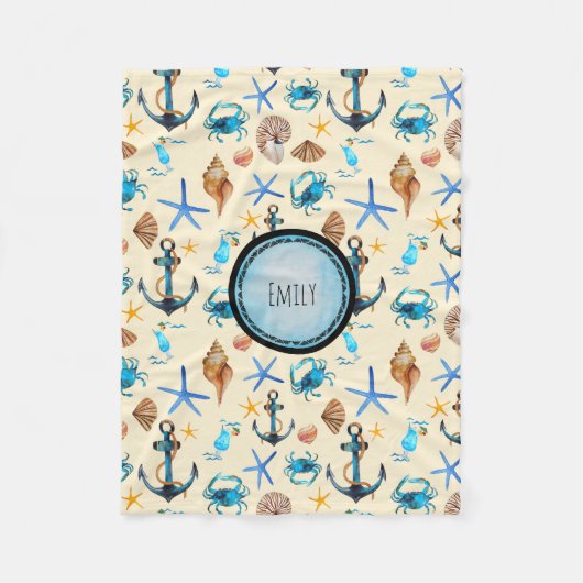 Persoonsgebonden Zee en strand Fleece Deken (Voorkant)