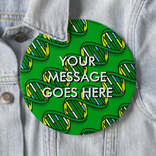 Persoonsgegevens DNA patroon Wetenschap Ronde Button 6,0 Cm