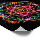 Persoonsgegevens Fractal Mandala Roze en Oranje Poster (Hoek)