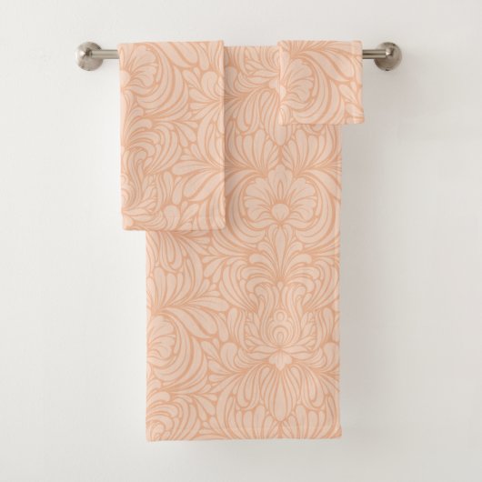 Persoonsgegevens op peach Art Nouveau Floral naadl Bad Handdoek (Insitu)