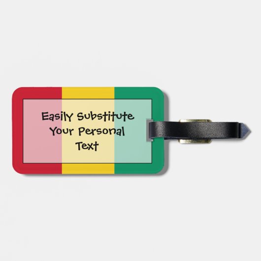 Persoonsgegevens van de vlag van Guinee Bagagelabel (Achterkant horizontaal)