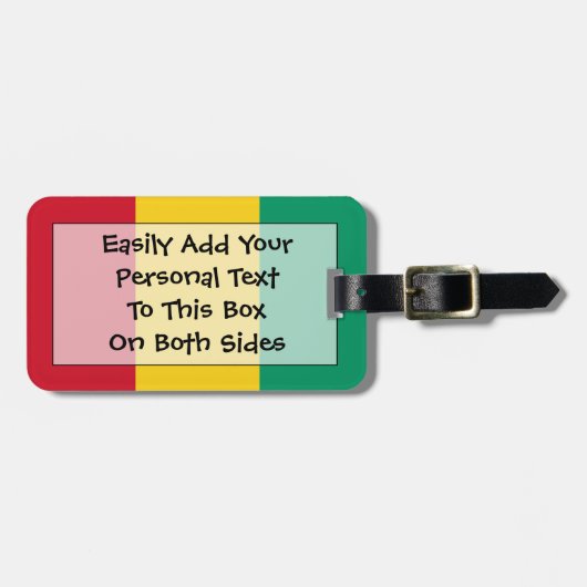 Persoonsgegevens van de vlag van Guinee Bagagelabel (Voorkant horizontaal)