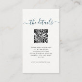 Persoonsgegevens voor elke bruiloft met QR-code Plaatskaartje (Voorkant)