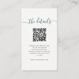 Persoonsgegevens voor elke bruiloft met QR-code Plaatskaartje