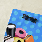 Persoonskelk Snoep Allsorts. Blauwe Polka 2 Strandlaken (In situ)