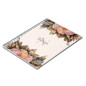 PersoonsMonogram Naam Floral Pink Notitieboek (Linkerzijde)