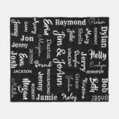Persoonsnaam met maximaal 40 andere namen fleece deken (Voorkant (Horizontaal))