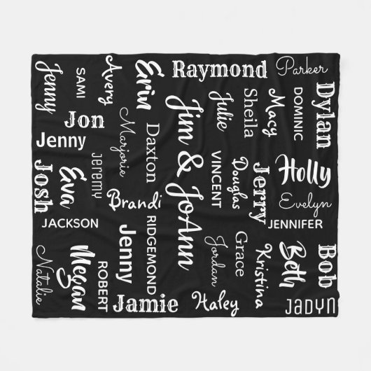 Persoonsnaam met maximaal 40 andere namen fleece deken (Voorkant (Horizontaal))