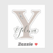 Persoonsnaam met monogram Elegante nepdiamanten Sticker (Vel)