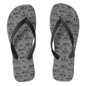 Persoonsnaam met monogram in grijs teenslippers (Voetbed)