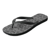 Persoonsnaam met monogram in grijs teenslippers (Schuin)