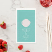 Persoonsnaam van Beach Wedding Shell Servet (Insitu)