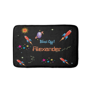 Persoonsnaam van Space Rocket Boys Badmat