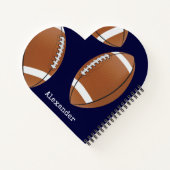 Persoonsnaam Voetbal Navyblauw Notitieboek (Achterkant)