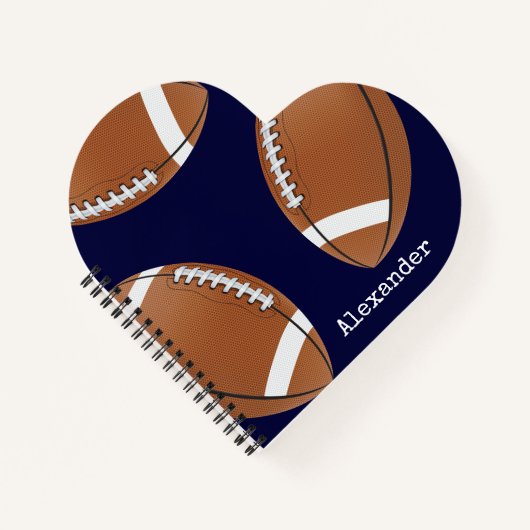 Persoonsnaam Voetbal Navyblauw Notitieboek (Voorkant)