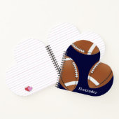 Persoonsnaam Voetbal Navyblauw Notitieboek (Binnen)