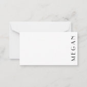 Persoonsnaam Zwart Witte Minimale Matig Notitiekaartje (Voorkant)