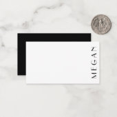 Persoonsnaam Zwart Witte Minimale Matig Notitiekaartje (Voorkant / Achterkant in situ)