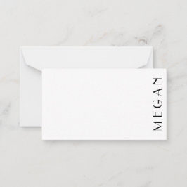 Persoonsnaam Zwart Witte Minimale Matig Notitiekaartje