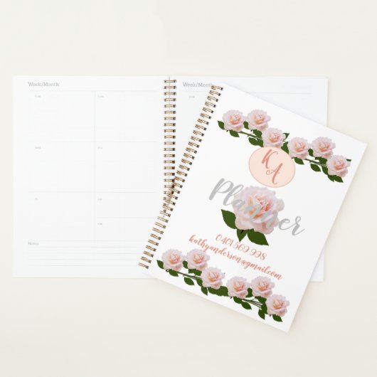 Persoonsplanner voor pit en witte rozen planner (Display)