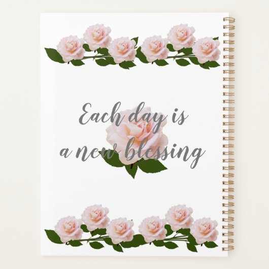 Persoonsplanner voor pit en witte rozen planner (Achterkant)
